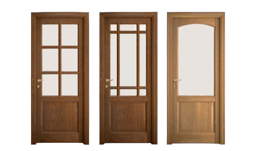 Porte in legno, pino, rovere